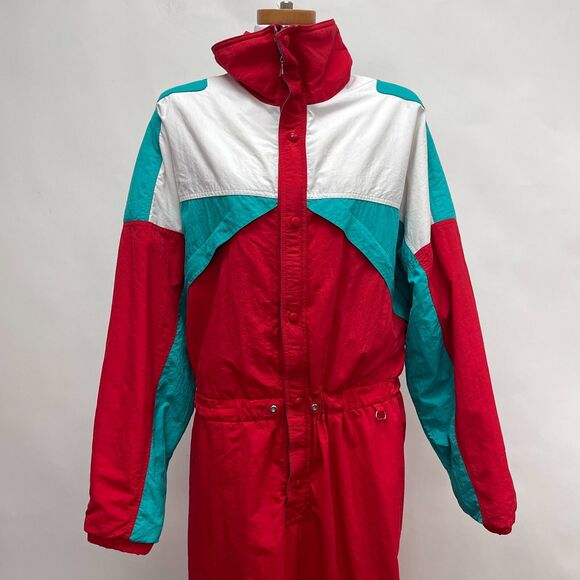 Alpine Designs Snow Suit Ski Jacket Red White Teal Green Large Gore-Tex Uni-sex - Picture 2 of 16
